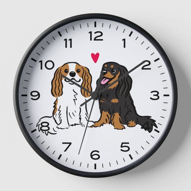 Cavalier King Charles Spaniels Cute Dogs  Clock (Front)