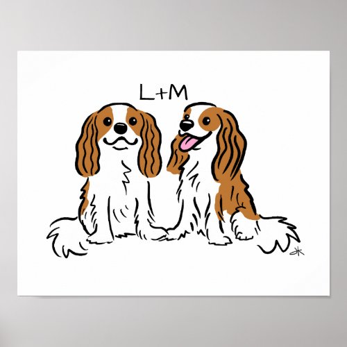 Cavalier King Charles Spaniels Dogs with Your Text Poster
