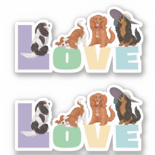 Cavalier King Charles Spaniels Love  Sticker (Front)