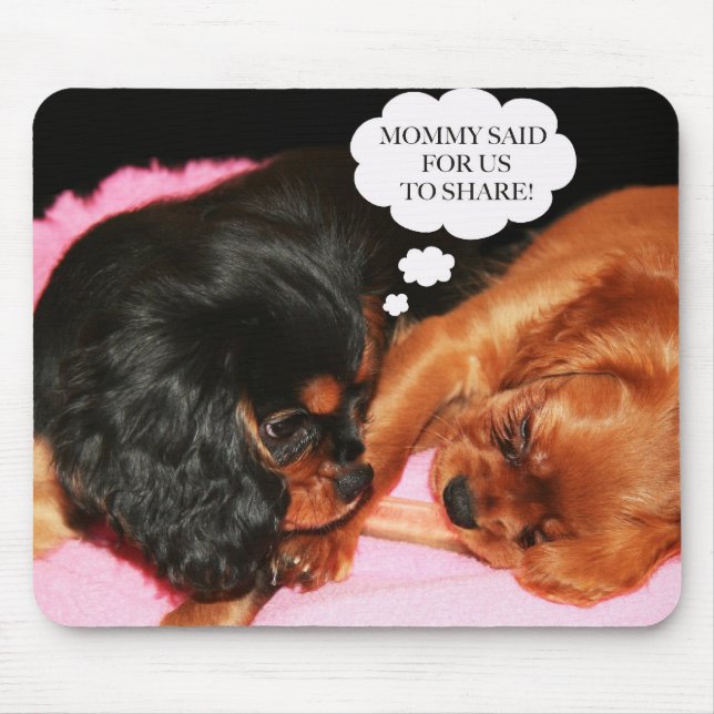 Cavalier King Charles Spaniels Puppies Mouse Pad (Front)