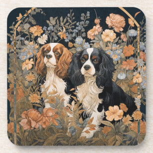 Cavalier King Charles Spaniels Tapestry Style Beverage Coaster