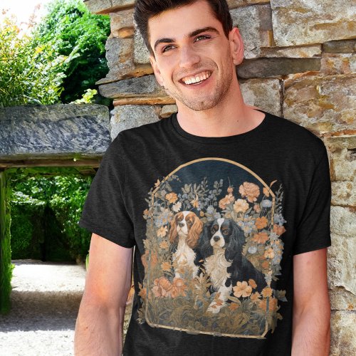 Cavalier King Charles Spaniels Tapestry Style T_Shirt