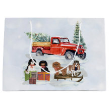 Cavalier King Charles Spaniels Winter Truck