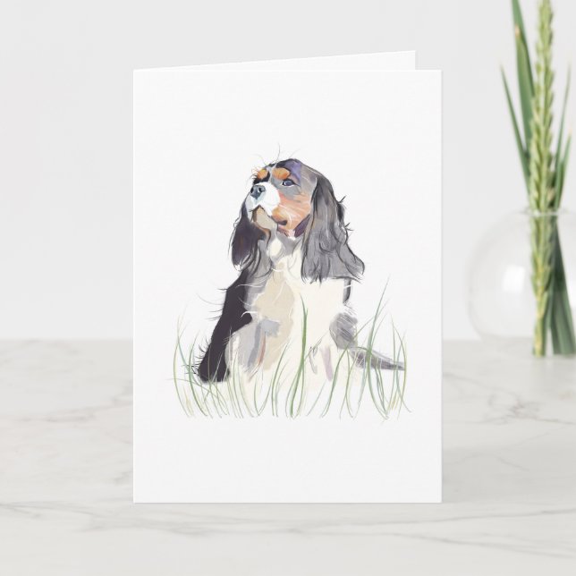 Cavalier King Cute  Letterpress Thank You Card (Front)