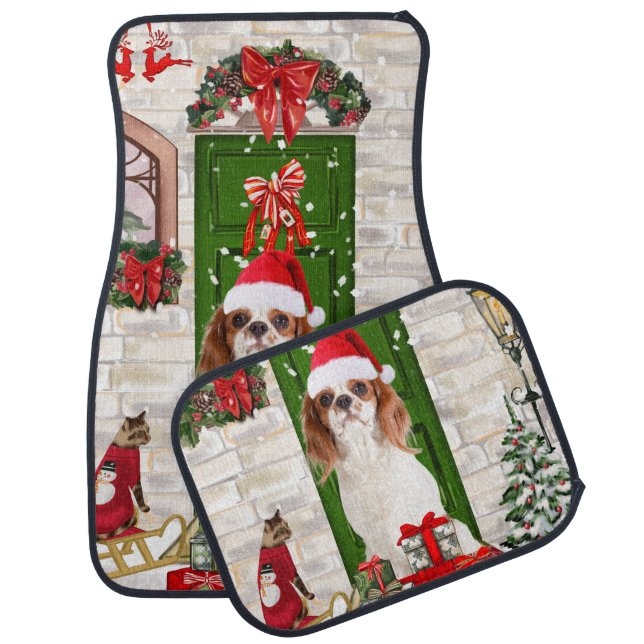 Cavalier King Dog Christmas   Car Floor Mat (Set)