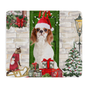 Cavalier King Dog Christmas Cutting Board