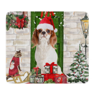 Cavalier King Dog Christmas Cutting Board