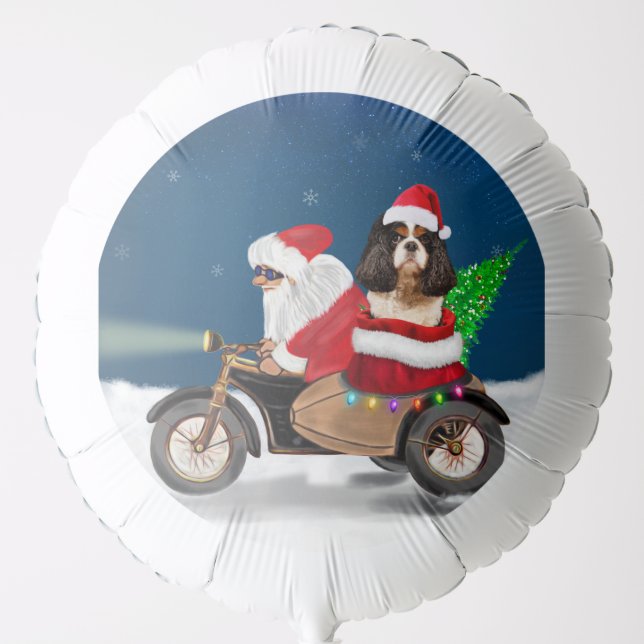Cavalier King Dog Christmas Santa Claus  Balloon (Front)