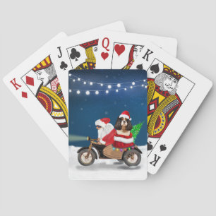 Cavalier King Dog Christmas Santa Claus Poker Cards