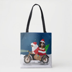 Cavalier King Dog Christmas Santa Claus Tote Bag