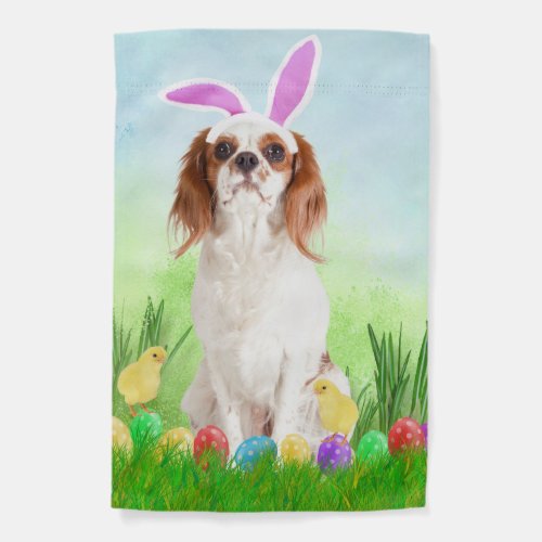 Cavalier King Dog Easter Garden Flag