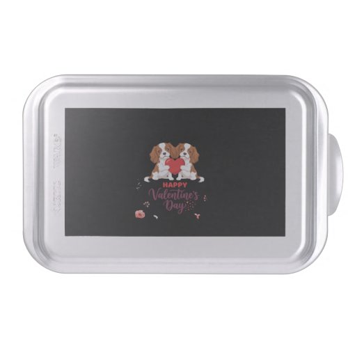 Cavalier King Dog Happy Valentines Day Floral Cake Pan