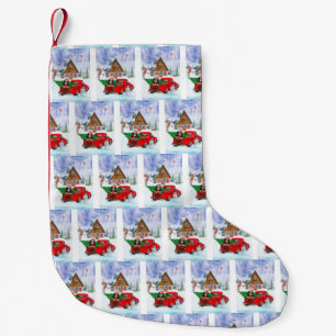 Cavalier King Dog In Christmas Delivery Truck Snow Small Christmas Stocking