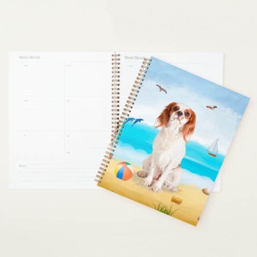 Cavalier King Dog on Beach Planner