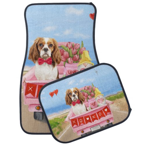 Cavalier King Dog Valentines Day Truck Hearts Car Floor Mat