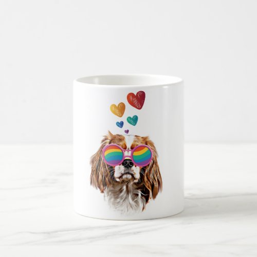Cavalier King Dog with Hearts Valentines Day  Coffee Mug
