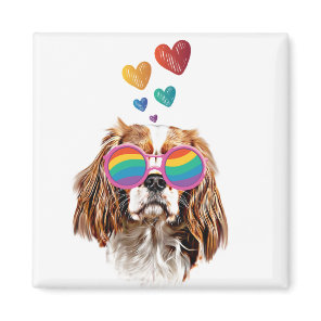 Cavalier King Dog with Hearts Valentine's Day Magnet