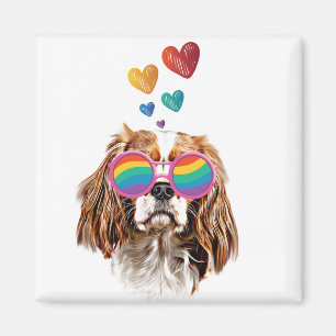 Cavalier King Dog with Hearts Valentine's Day Magnet