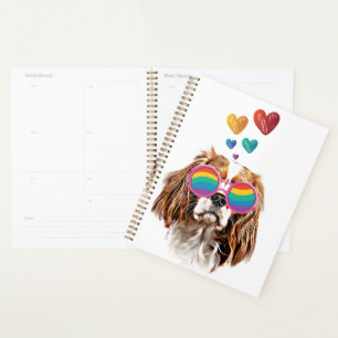 Cavalier King Dog with Hearts Valentine's Day Planner