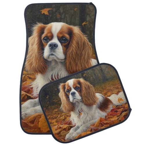 Cavalier King  in Autumn Leaves Fall Inspire  Car Floor Mat