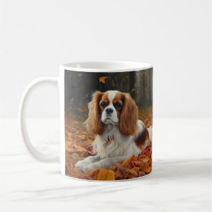 Cavalier King in Autumn Leaves Fall Inspire Coffee Mug