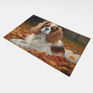 Cavalier King  in Autumn Leaves Fall Inspire  Doormat