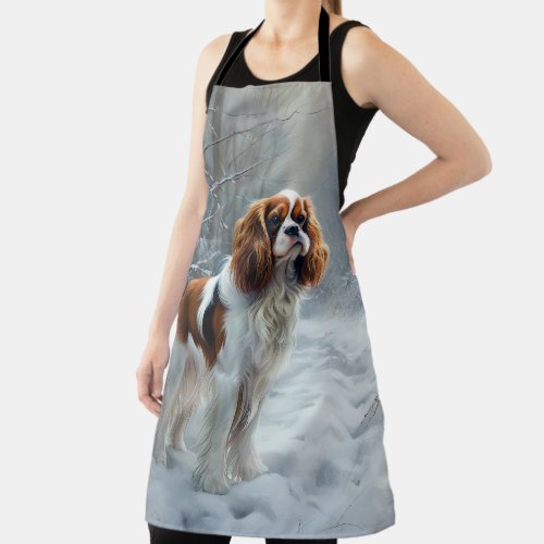 Cavalier King Let It Snow Christmas Brushed  Apron