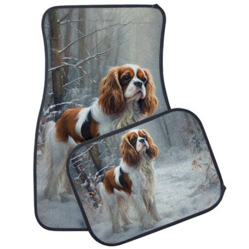 Cavalier King Let It Snow Christmas Brushed  Car Floor Mat