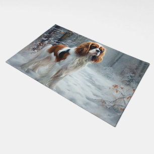 Cavalier King Let It Snow Christmas Brushed  Doormat