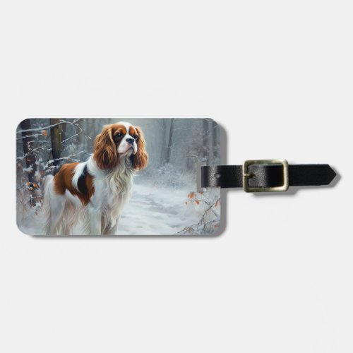 Cavalier King Let It Snow Christmas Brushed  Luggage Tag