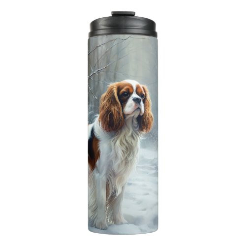 Cavalier King Let It Snow Christmas Brushed  Thermal Tumbler