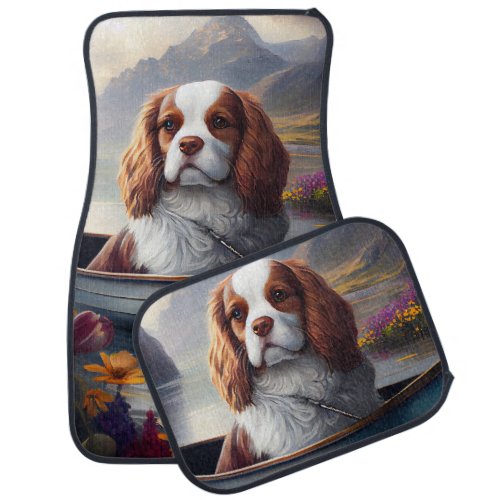 Cavalier King on a Paddle A Scenic Adventure Car Floor Mat