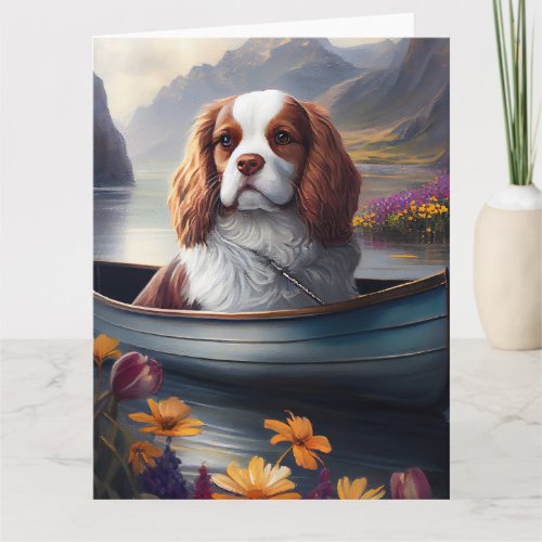 Cavalier King on a Paddle A Scenic Adventure Card