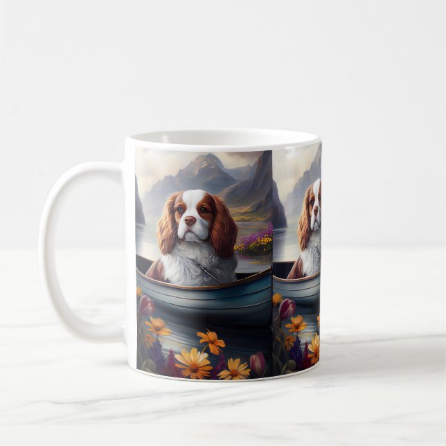 Cavalier King on a Paddle: A Scenic Adventure Coffee Mug (Left)