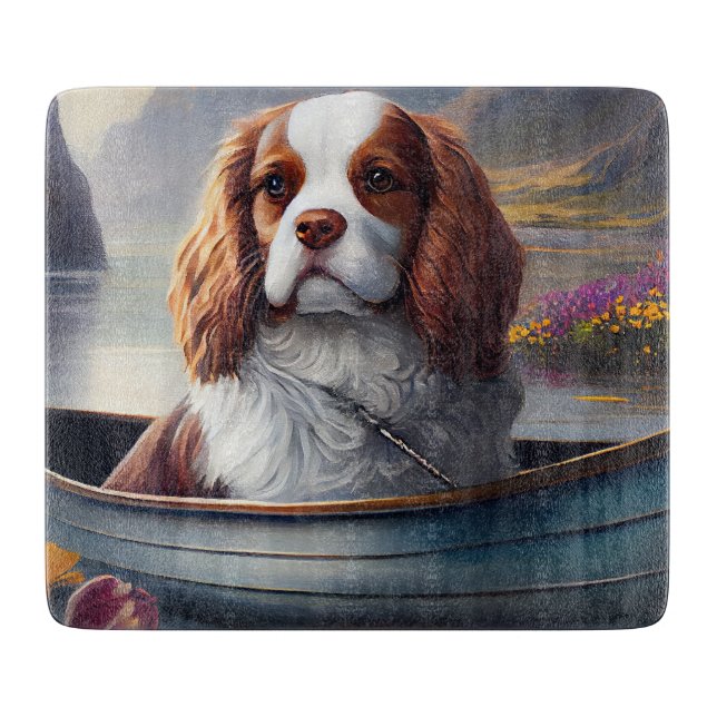 Cavalier King on a Paddle: A Scenic Adventure Cutting Board (Front)