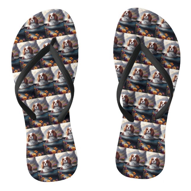 Cavalier King on a Paddle: A Scenic Adventure Flip Flops (Footbed)