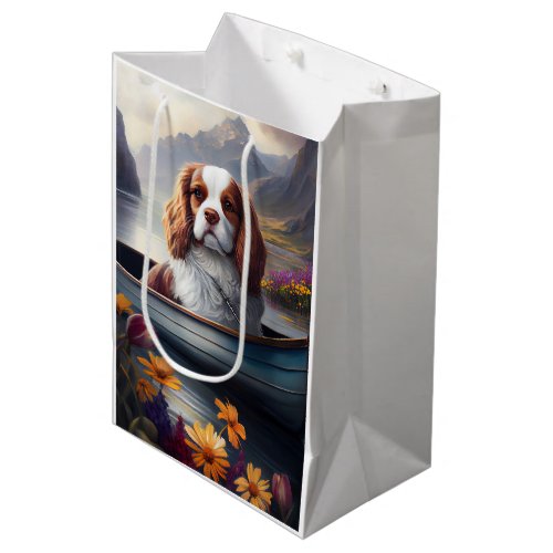 Cavalier King on a Paddle A Scenic Adventure Medium Gift Bag