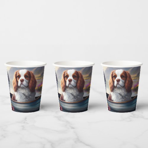 Cavalier King on a Paddle A Scenic Adventure Paper Cups