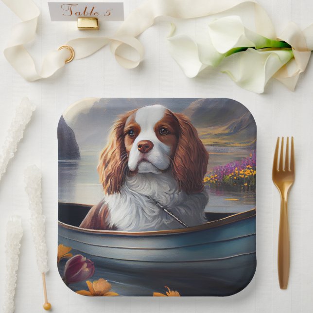 Cavalier King on a Paddle: A Scenic Adventure Paper Plates (Wedding)