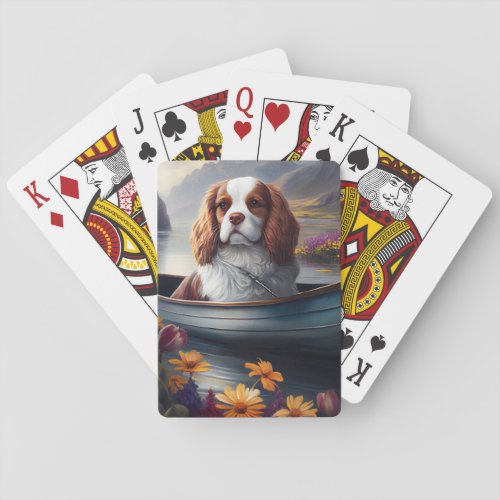 Cavalier King on a Paddle A Scenic Adventure Poker Cards