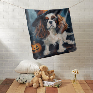 Cavalier King Pumpkins Halloween Scary Baby Blanket