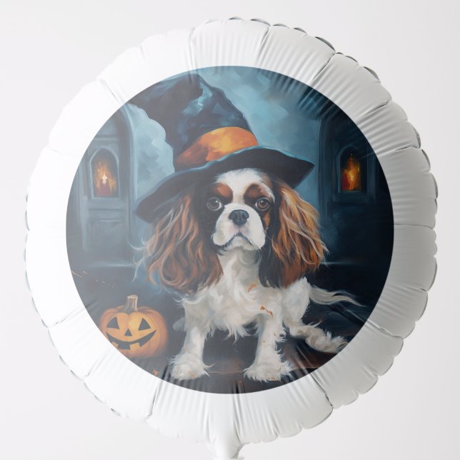 Cavalier King Pumpkins Halloween Scary  Balloon (Front)
