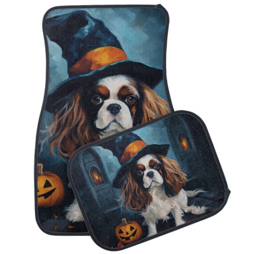 Cavalier King Pumpkins Halloween Scary  Car Floor Mat