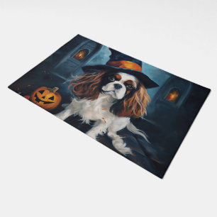 Cavalier King Pumpkins Halloween Scary Doormat