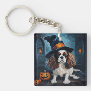 Cavalier King Pumpkins Halloween Scary Keychain
