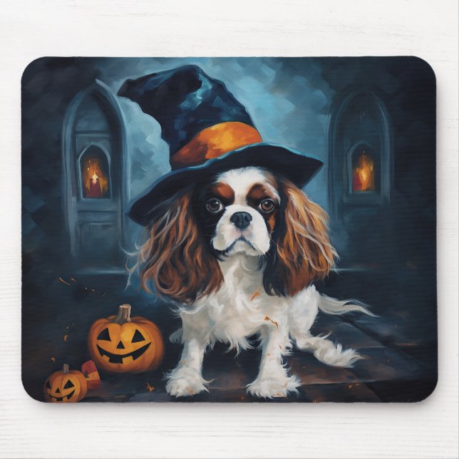 Cavalier King Pumpkins Halloween Scary  Mouse Pad (Front)