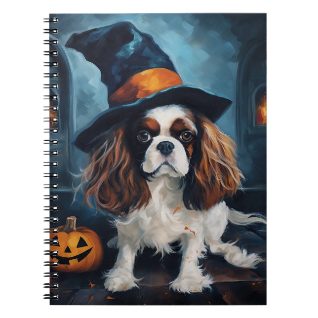 Cavalier King Pumpkins Halloween Scary  Notebook (Front)