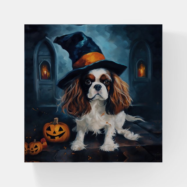 Cavalier King Pumpkins Halloween Scary  Paperweight (Front)
