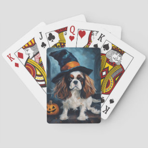 Cavalier King Pumpkins Halloween Scary Poker Cards