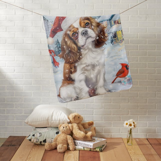 Cavalier King Winter Wonderland Christmas Joy Baby Blanket (In Situ)